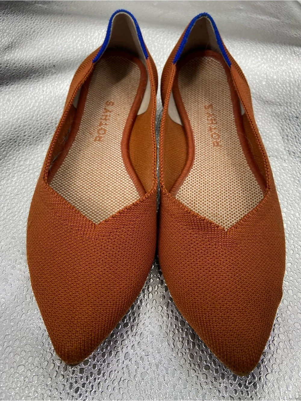 Rothy’s The Point Toe Ballet Flat Fawn Orange 9